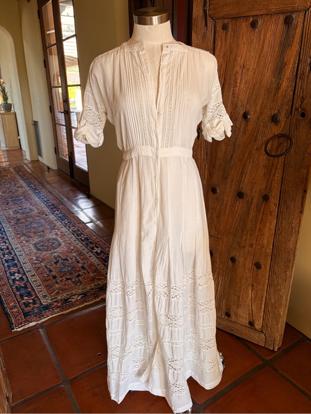 LoveShackFancy White Cotton Lace Maxi Dress